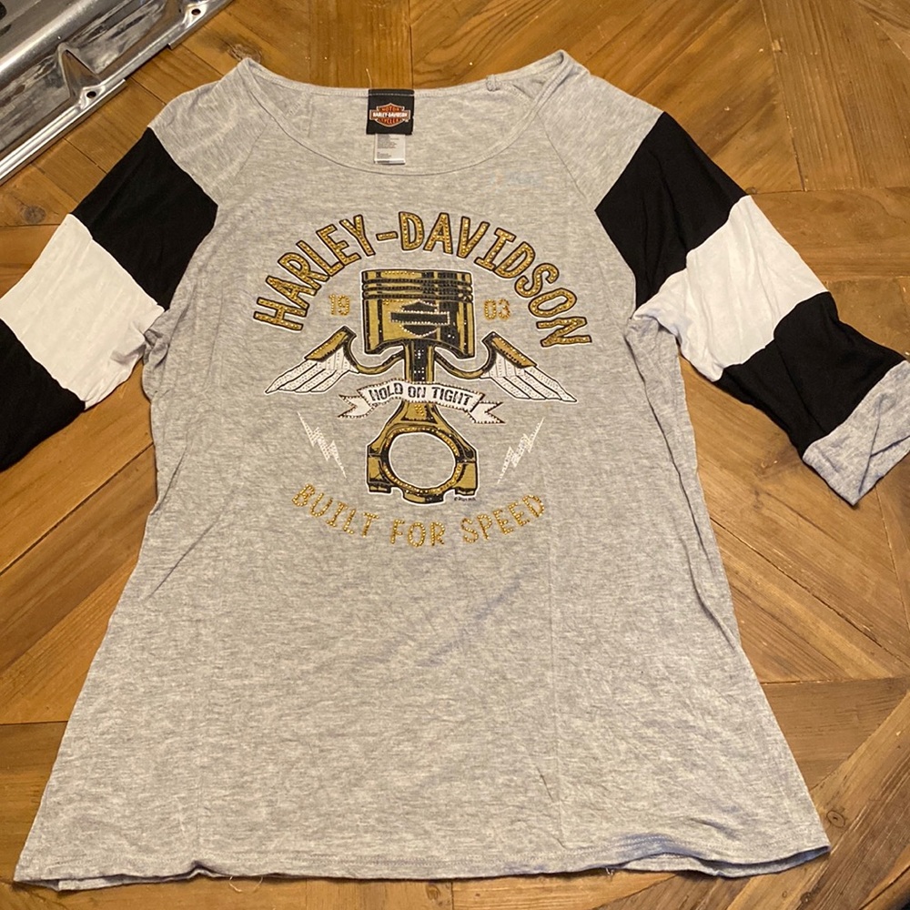 Ladies Harley-Davidson Bling 3/4 sleeve